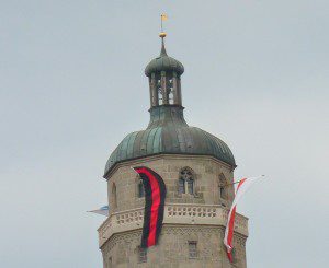 Die Turmspitze, der Kuppelhelm mit der Laterne