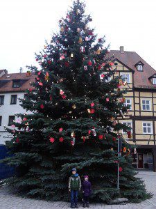 Der große geschmückte Weihnachtbaum 
